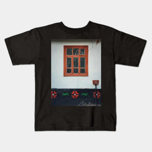 Traditional moldavian house details Kids T-Shirt by psychoshadow